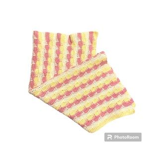 Handknit Newborn Blanket, 100% cotton